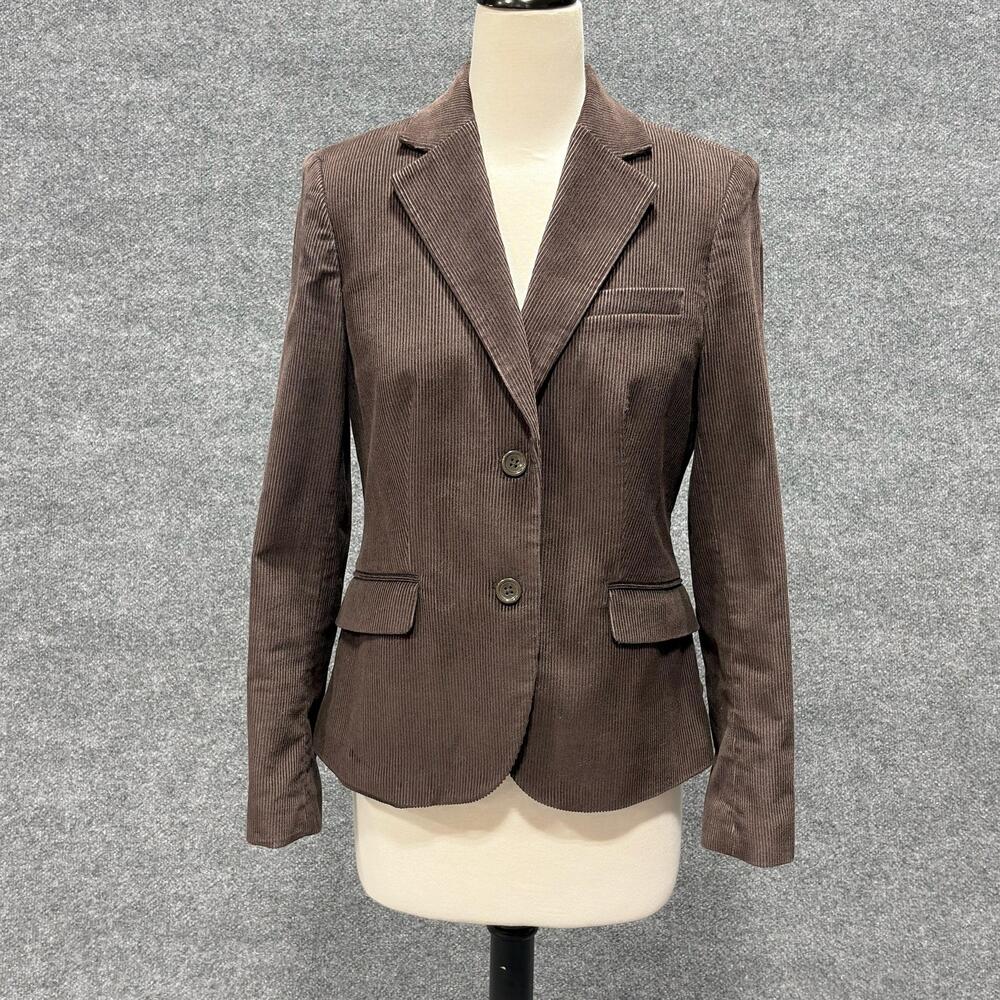 Body By Victoria Blazer Womens 8 Brown Corduroy Two Button Jacket Lined Career
